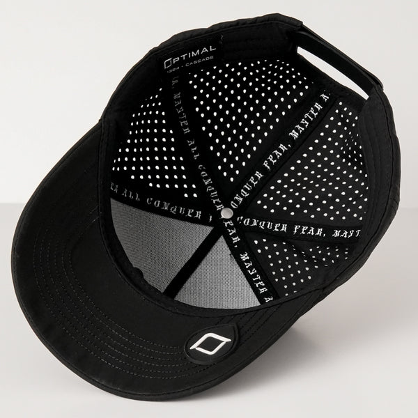 1324 - "CASCADE" 5 PANEL HAT | BLACK