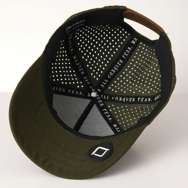 1324 - "CASCADE" 5 PANEL HAT | OLIVE GREEN