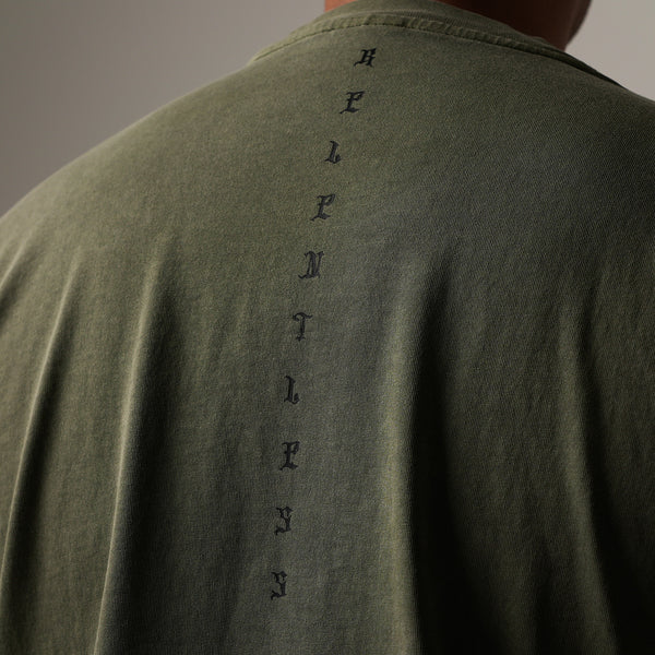 1124 - "RELENTLESS" OVERSIZED TEE | OLIVE GREEN