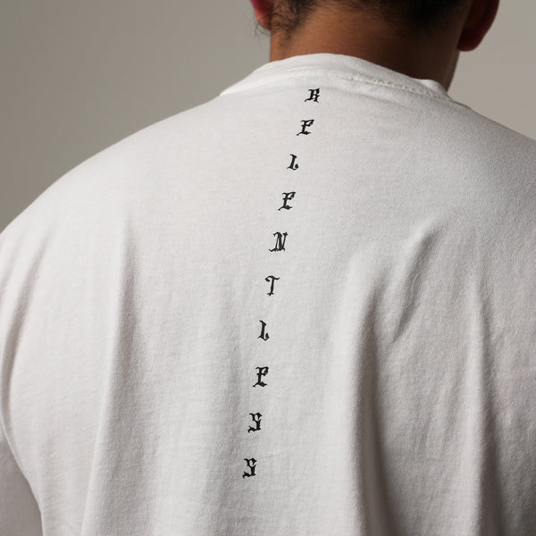 1124 - "RELENTLESS" OVERSIZED TEE | WHITE