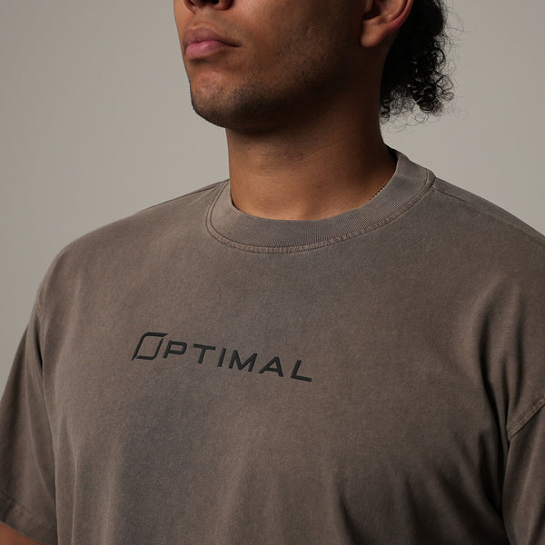 1124 - "RELENTLESS" OVERSIZED TEE | COFFEE