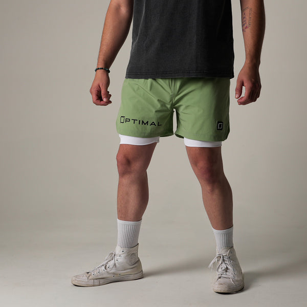 1224 - "NEXUS" TRAINING SHORTS | OLIVE GREEN