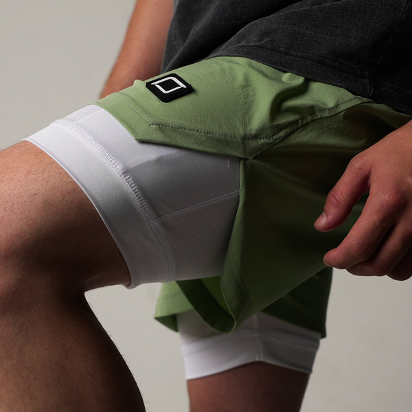 1224 - "NEXUS" TRAINING SHORTS | OLIVE GREEN