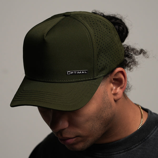1324 - "CASCADE" 5 PANEL HAT | OLIVE GREEN